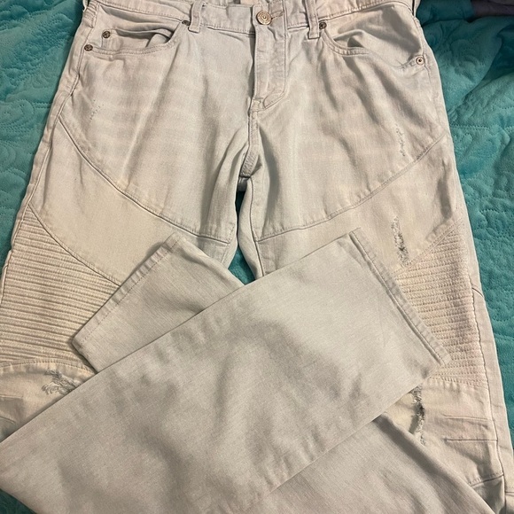 True Religion Moto Rocco Jean men's 30W zippered back pockets, distressed light - Picture 6 of 16